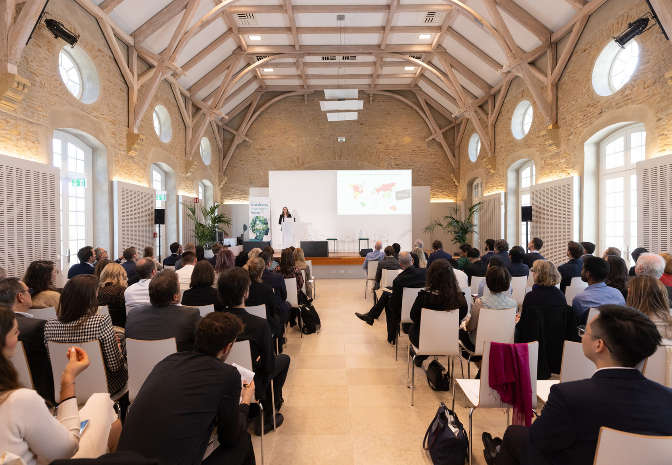Katja Filzek, senior ESG strategist at Union Investment, speaks on the “Green transition finance in reality” panel during Luxflag Sustainable Investment Week, 17 October 2023. Photo: Guy Wolff/Maison Moderne