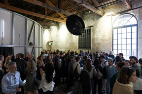 View of the opening of the pavilion at the 19th Venice Architecture Biennale. Photo: Kultur | LX, Riccardo Banfi