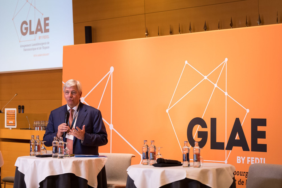 Yves Elsen, President of the Groupement luxembourgeois de l'aéronautique et de l'espace (GLAE), recalled the three major challenges of the sector, which counts about 60 companies and 840 jobs in Luxembourg. (Photo: GLAE)