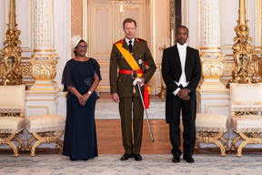 The new ambassador of Cape Verde, Edna Maria Monteiro Marta Monteiro presented her credentials to Grand Duke Henri accompanied by her husband.  (c) Maison du Grand-Duc