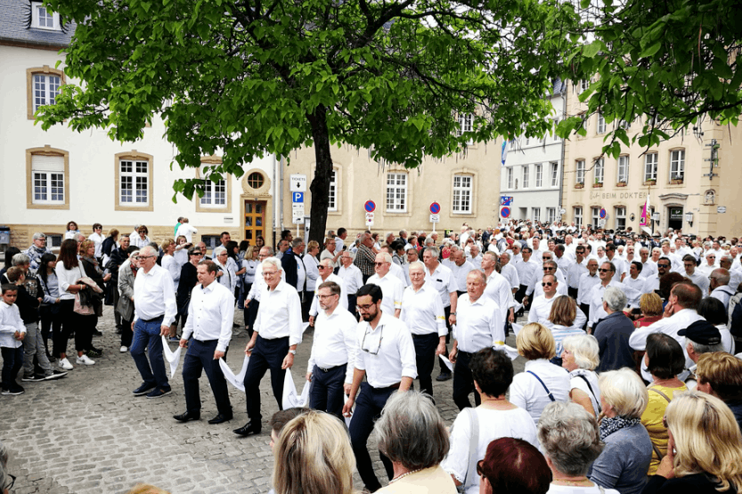 La procession dansante d’Echternach sera célébrée virtuellement cette année. (Photo: Stadtmarketing Echternach)
