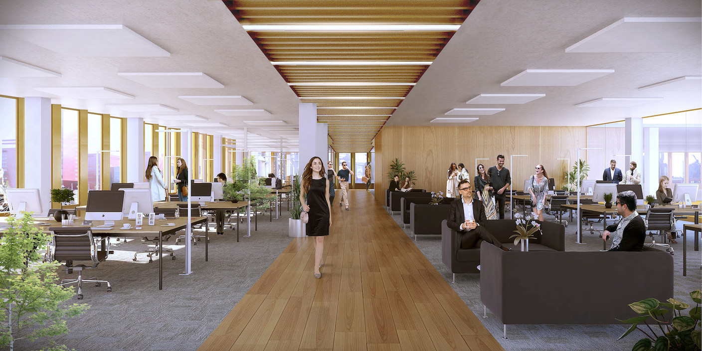 Les bureaux sont des plateaux flexibles pour répondre à tout type d’aménagement. (Illustration: A2M-Moreno Architecture)