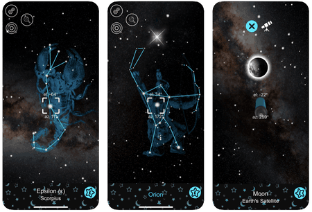 3.000 étoiles et 88 constellations sont décrites dans l’application, dans une de ses versions payantes. (Photo: Star Map)