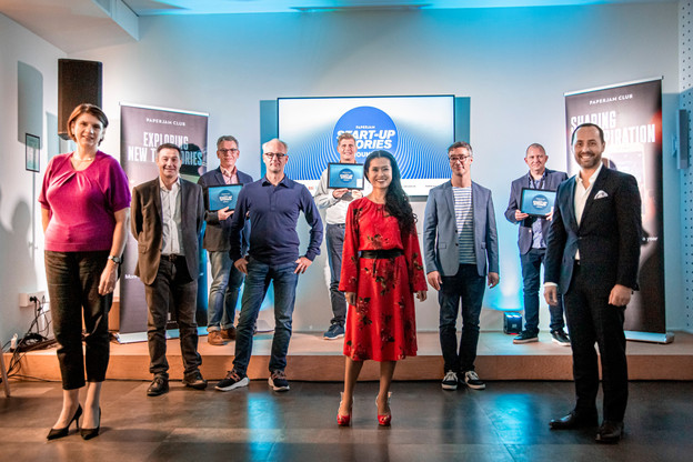 Vania Henry (Equilibre), Martin Guérin (Luxembourg City Incubator), Denis Kiselev (SnapSwap), Jérôme Wittamer (Expon Capital), Edouard Semin (SyslorLux) ,Diane Tea (LBAN), Julien Delpy (Paperjam Club), Theo Short (CleverYak) et José Soares (SnT) (Julian Pierrot / Maison Moderne)