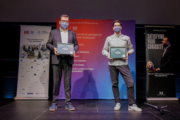 Marc Jacobs (Molecular Plasma Group) et Alberto Noronha (Nium) (Photo: Julian Pierrot/Maison Moderne)