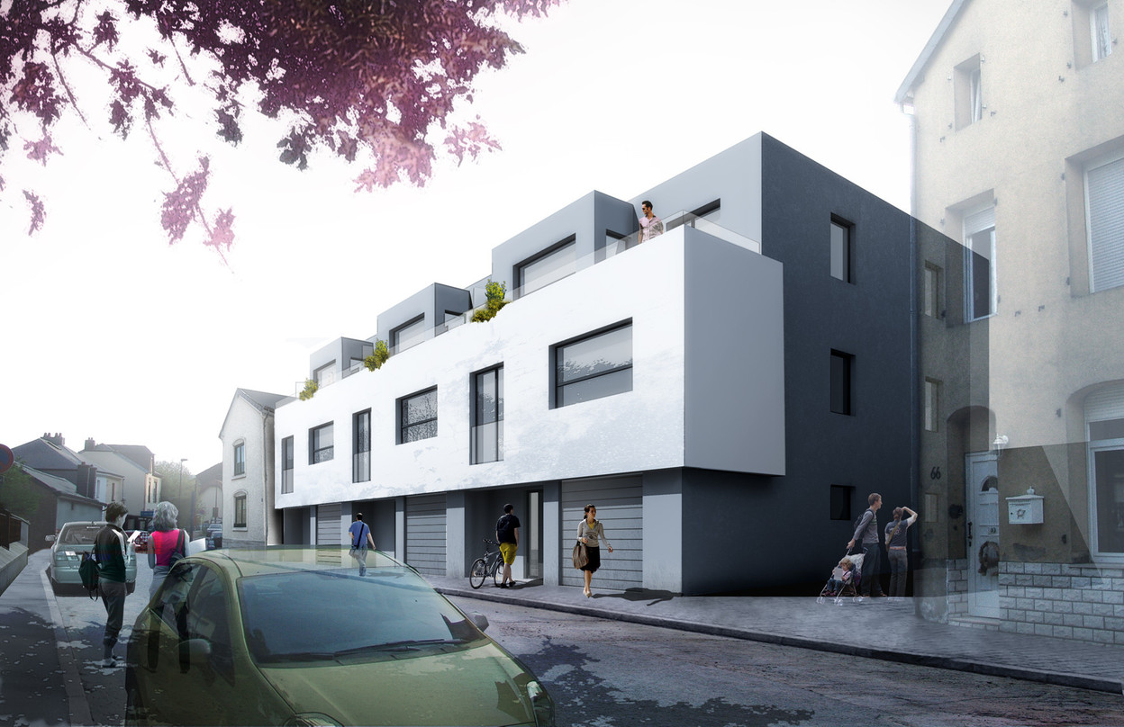 The Fonds du Logement will build 164 housing units in the Syre valley which will be sold or rented. Photo: bob strotz architecture, Maison moderne archive