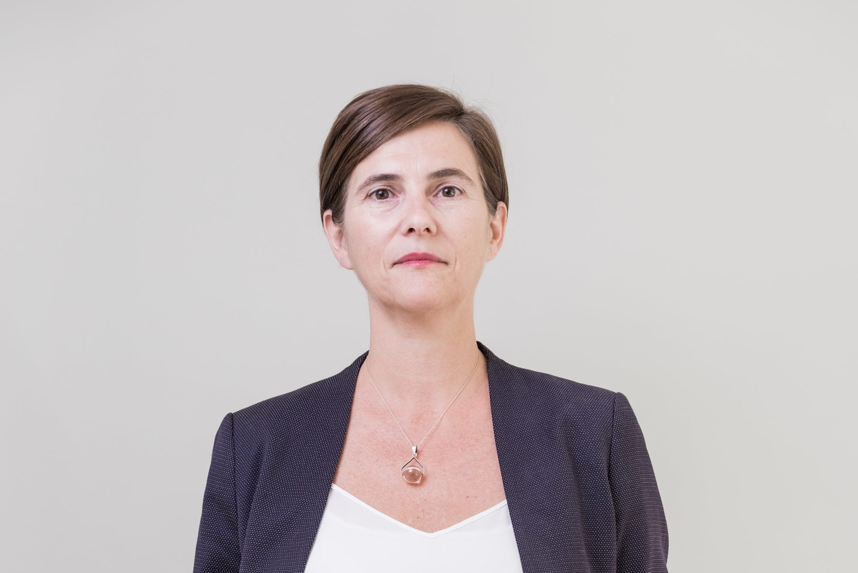 Karine Pacary, directrice générale de Monterey Insight, une société de recherche et de données qui a publié son classement annuel des prestataires de services aux fonds luxembourgeois le 17 septembre 2024. (Photo: Jeremie Souteyrat)