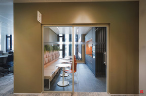 There is a kitchen area on each floor. Photo: Fabrice Perrousse