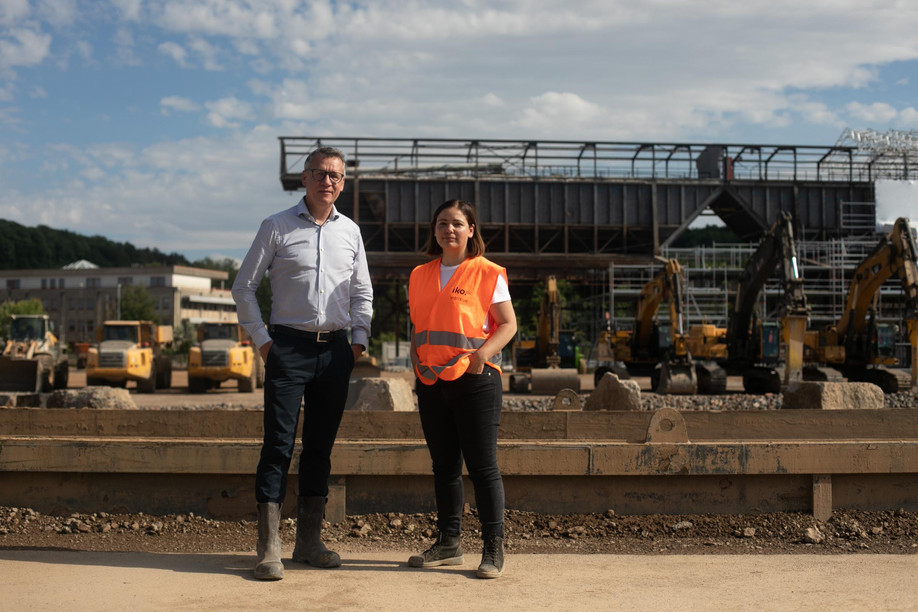 Eric Lux, managing director, and Sandra Huber, chief development officer of Iko Real Estate, are making sure that the timing is right for the gradual emergence of a new district with 3,000 inhabitants by 2035.   (Photo: Matic Zorman/Maison Moderne)
