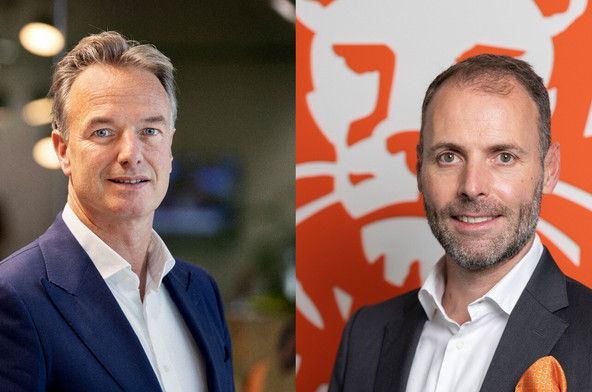 La transformation d’ING Luxembourg est presque terminée, assurent le CEO du groupe ING, Steven van Rijswijk, et le CEO d’ING Luxembourg, Michael Burch, ce qui va leur permettre d’accélérer sur leur double stratégie de wholesale banking et banque de détail. (Photos: ING/Paperjam, montage: Paperjam)