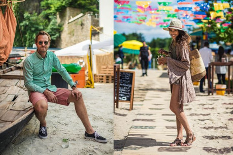 Marc Grandjean & Vanessa Berghman nous présentent un look plage. (Photo: Mike Zenari)