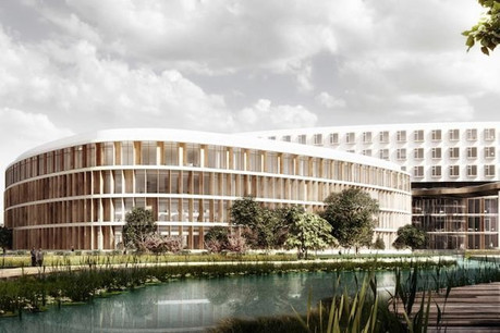 Le Südspidol connaît un fameux contretemps dans le développement de son projet. (Illustration: Albert Wimmer/Architects Collective)