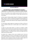Le communiqué de presse de la «Super League» (part 1). ((Capture d’écran: DR))