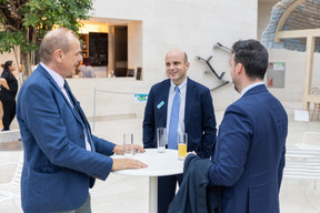Francesco Pirovano of Intesa Sanpaolo (centre) is seen during Luxflag Sustainable Investment Week 2022, 17 October 2022. Photo: Romain Gamba/Maison Moderne
