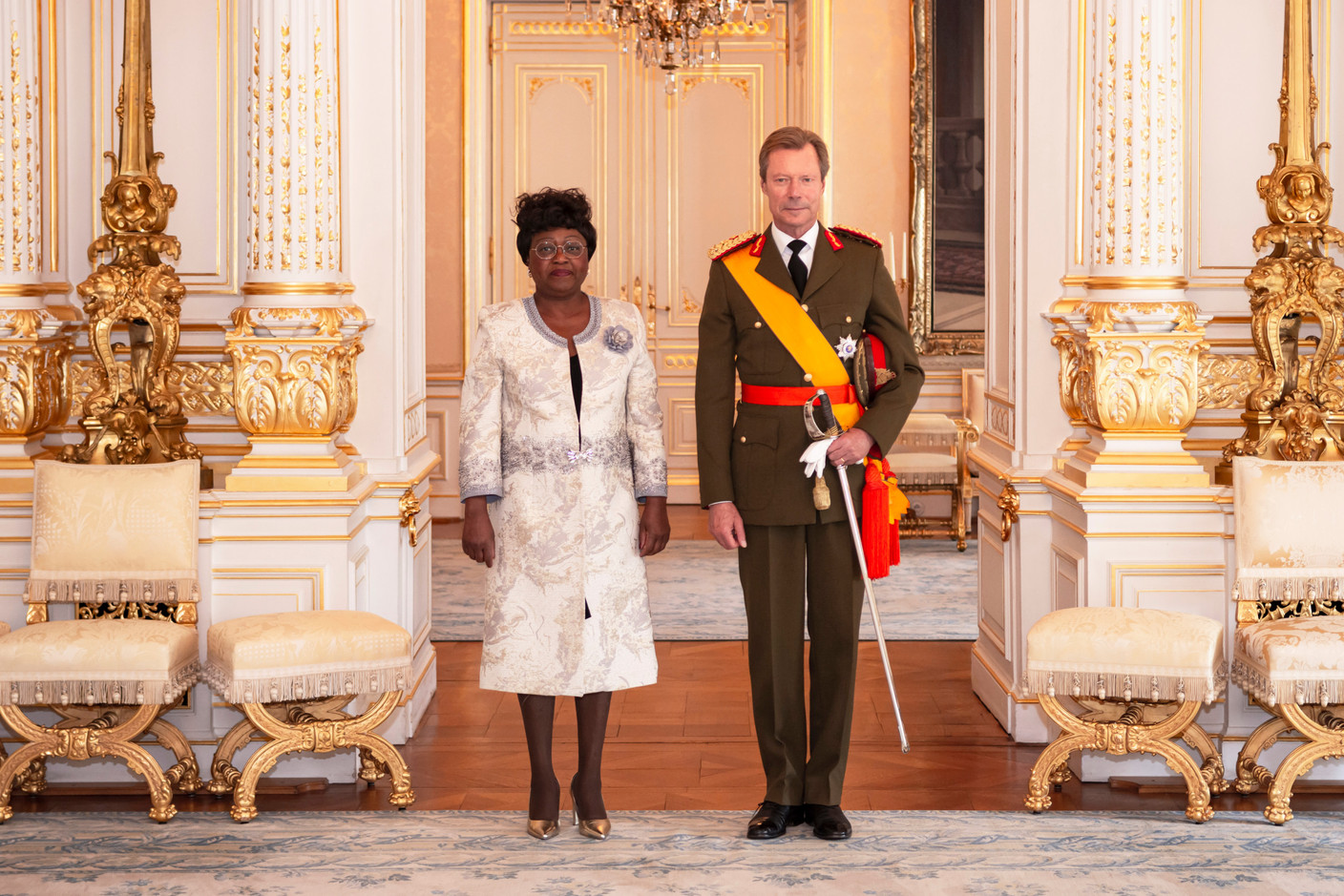 Naomi Aretha Ngwira, Malawi’s ambassador to Luxembourg, formally presented her credentials to Grand Duke Henri, 21 September 2022. Photo: Maison du Grand-Duc