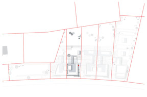 Site plan of the plot on which the house stands. Illustration: Jonas Architectes