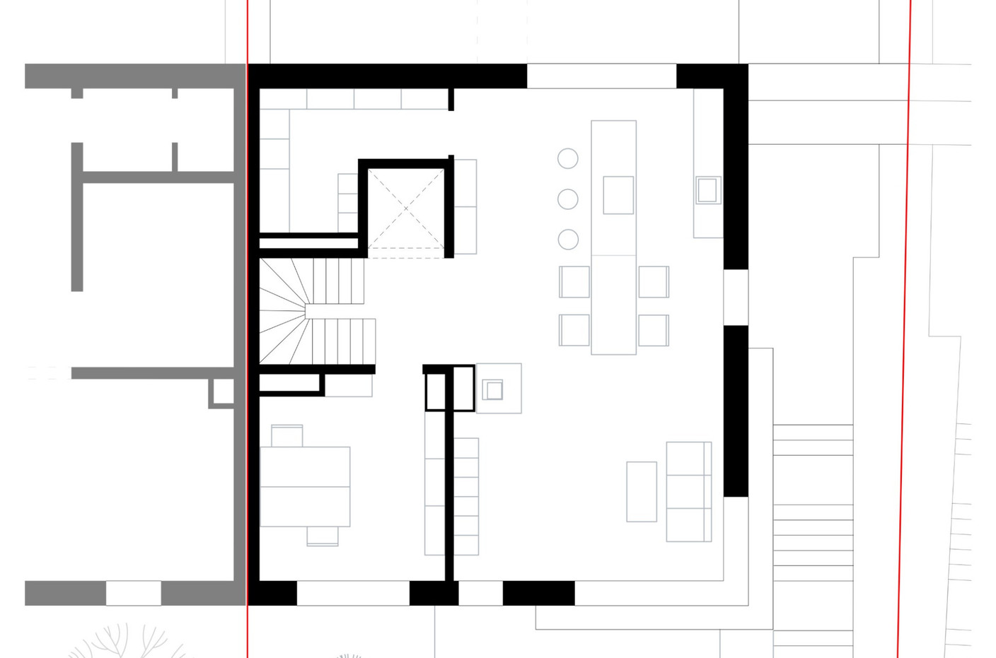 Floor plan of the second floor. Illustration: Jonas Architectes