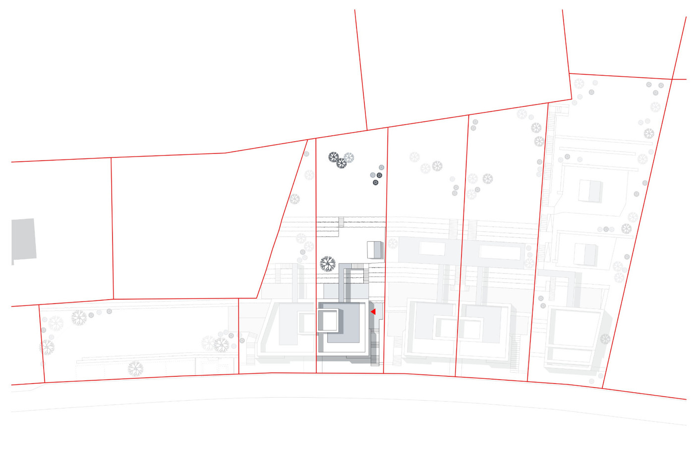 Site plan of the plot on which the house stands. Illustration: Jonas Architectes