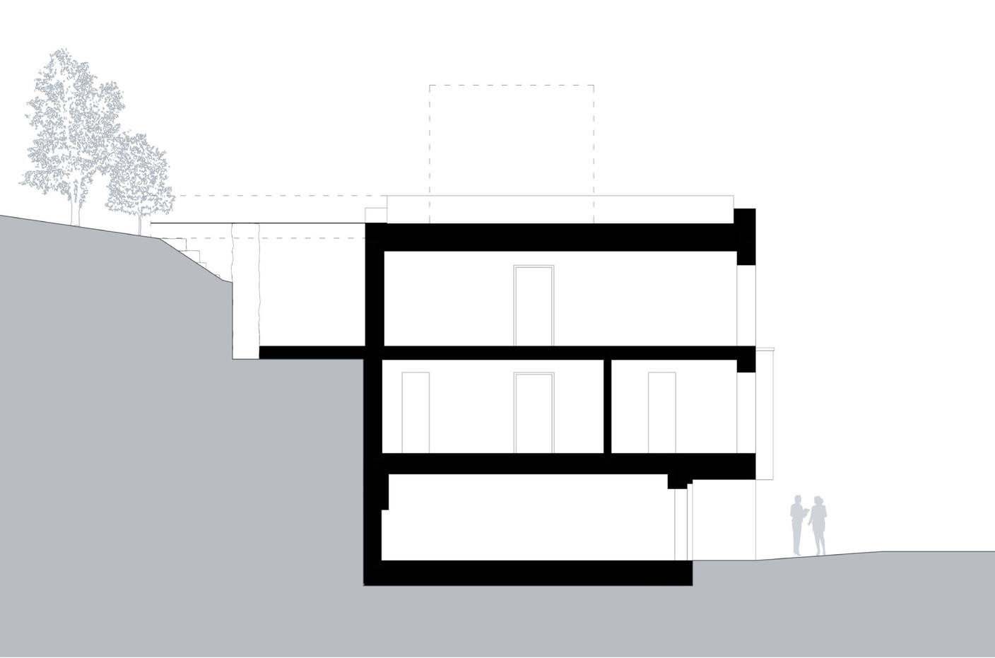 Cross-section of the house. Illustration: Jonas Architectes
