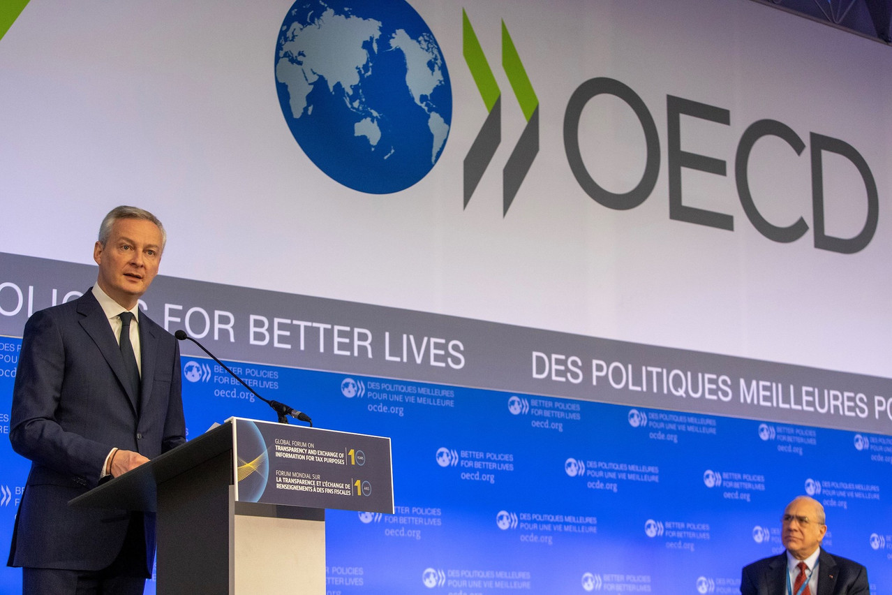 Faute d’accord à l’OCDE, le ministre français de l’Économie, Bruno Le Maire, a indiqué que la France attendait le paiement de sa taxe Gafa pour la fin de l’année et du solde en début d’année prochaine. (Photo: OCDE)
