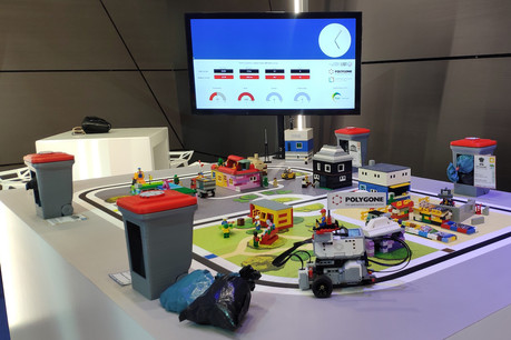 Une maquette illustrant une collecte de déchets optimisée selon le projet SWAM du List, en collaboration avec Polygone. (Photo: List)