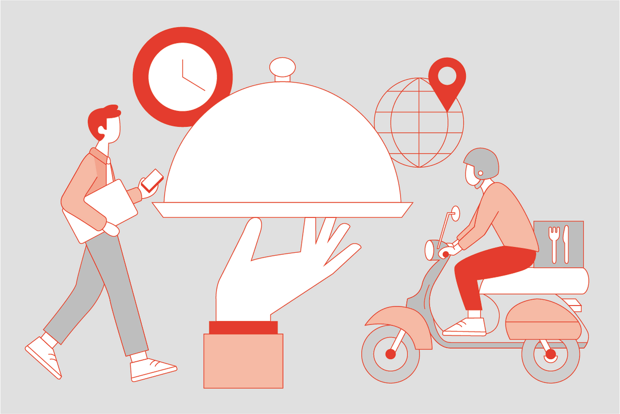 Wedely propose la livraison de repas à domicile ou au travail en quelques clics.  