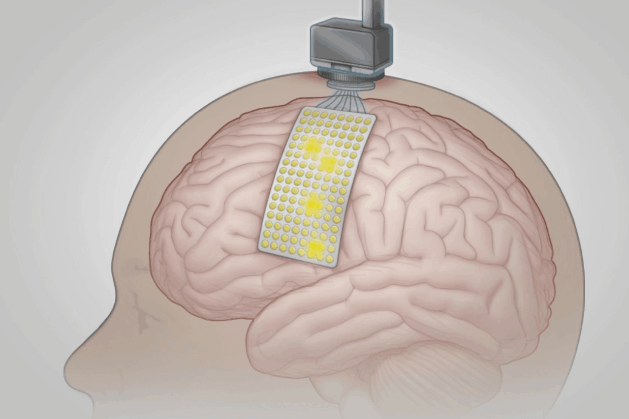 À partir de 128 électrodes implantées sur le cerveau d’un patient, les chercheurs ont pu mettre au point un système capable de traduire exactement ce qu’il avait l’intention de dire dans 95% des cas avec un nombre limité de mots. (Photo: New England Journal of Medicine)