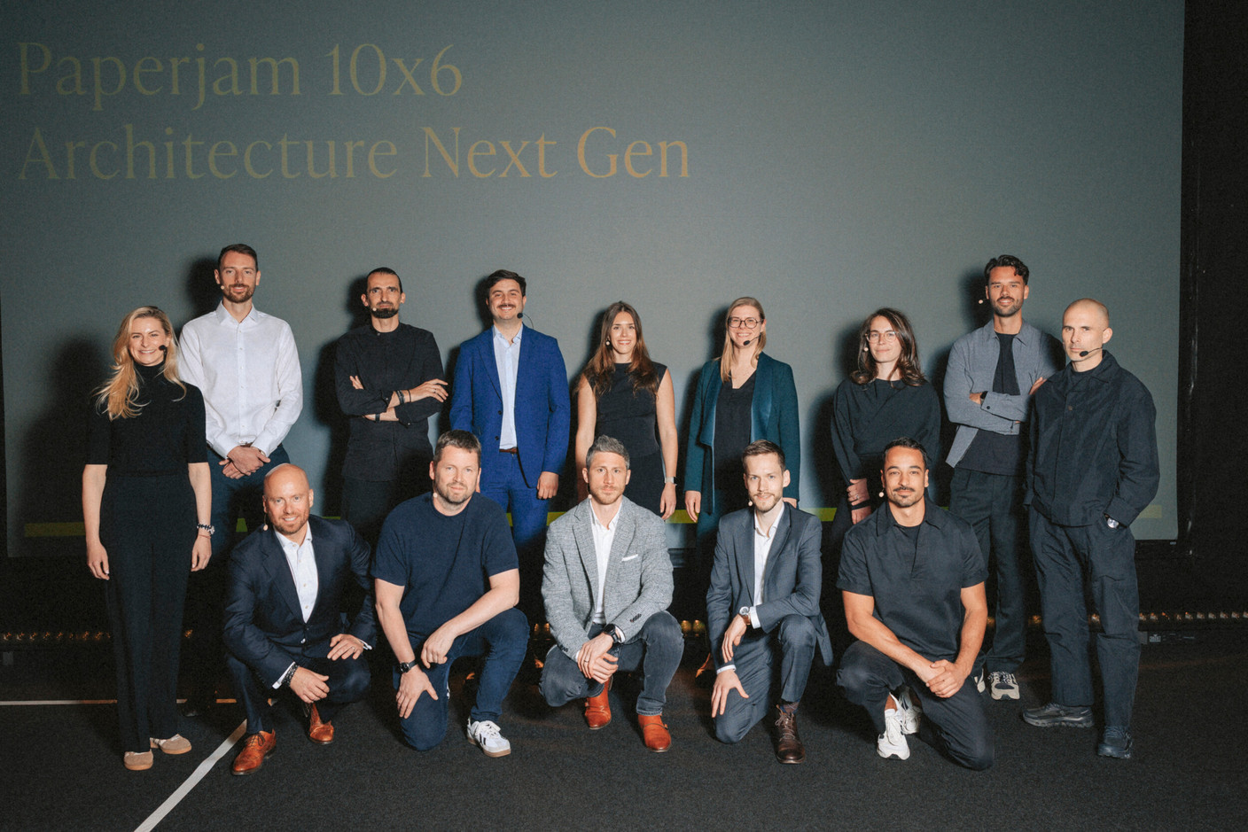 Jackie Ley (Metaform), Maxence Dupuis (Moreno), Michael Taelman (CBRE), Bujar Hasani (ODA Architects), Philippe Bosch (Made Architecture), Hatim Chebli (Beng Architectes), Antoine Bitaine (Made Architecture), Alice Prum (M3 Architectes/YAA), Edith Nothar (Beng Architectes), Ivan Badiarov (Badiarov Architects), Céline Zimmer (Less Yellow/Eist Neit Wunnen Agence), Gianni Bartolomeo, Antoine Iung (a+a) and Philippe Nathan (2001). Photo: Julian Pierrot/Paperjam