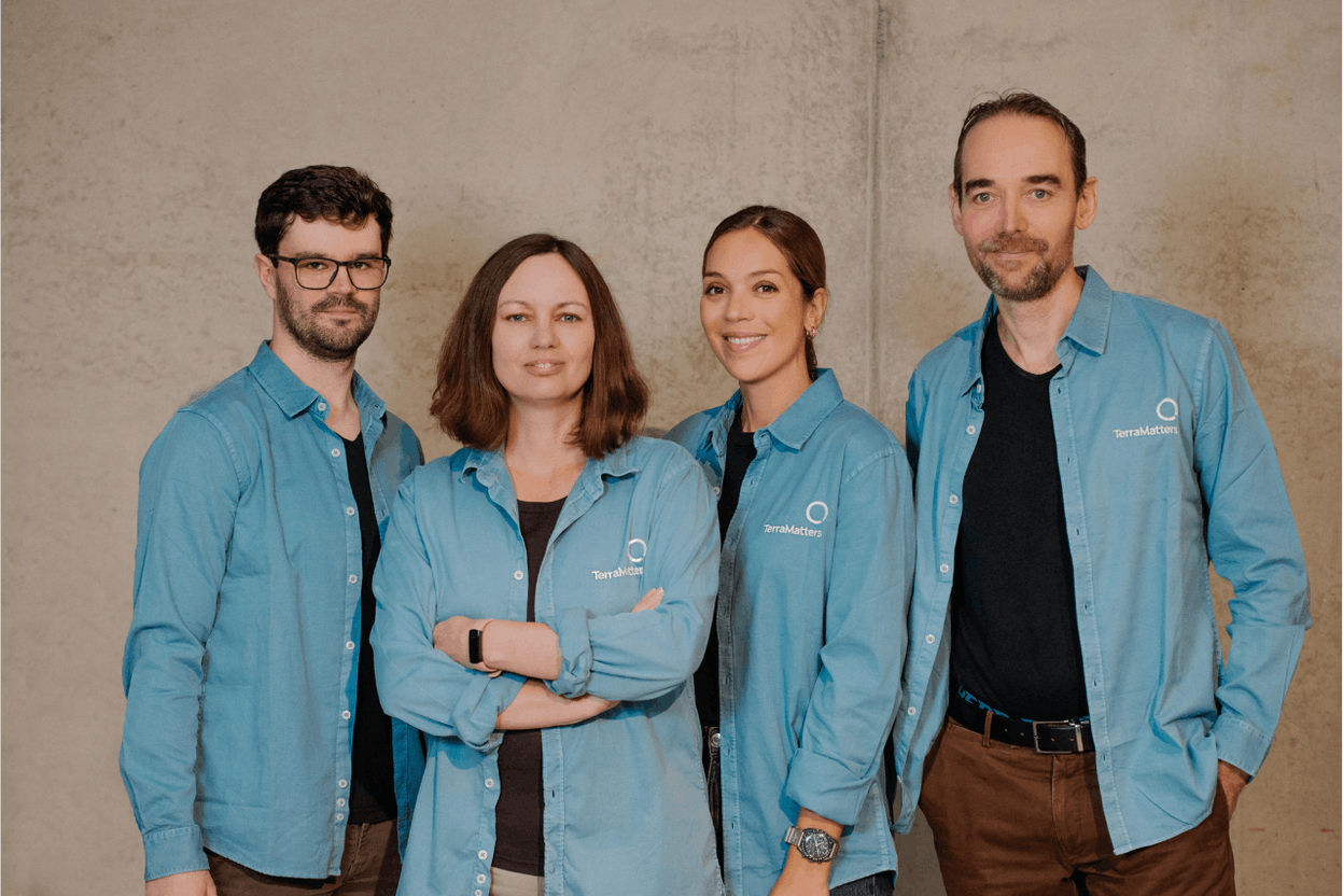 L’équipe de Terra Matters: Elvin Hervieu, Carole Henry, Marie Vanderstichel et Jérôme Dierickx. (Photo: Terra Matters GIE)
