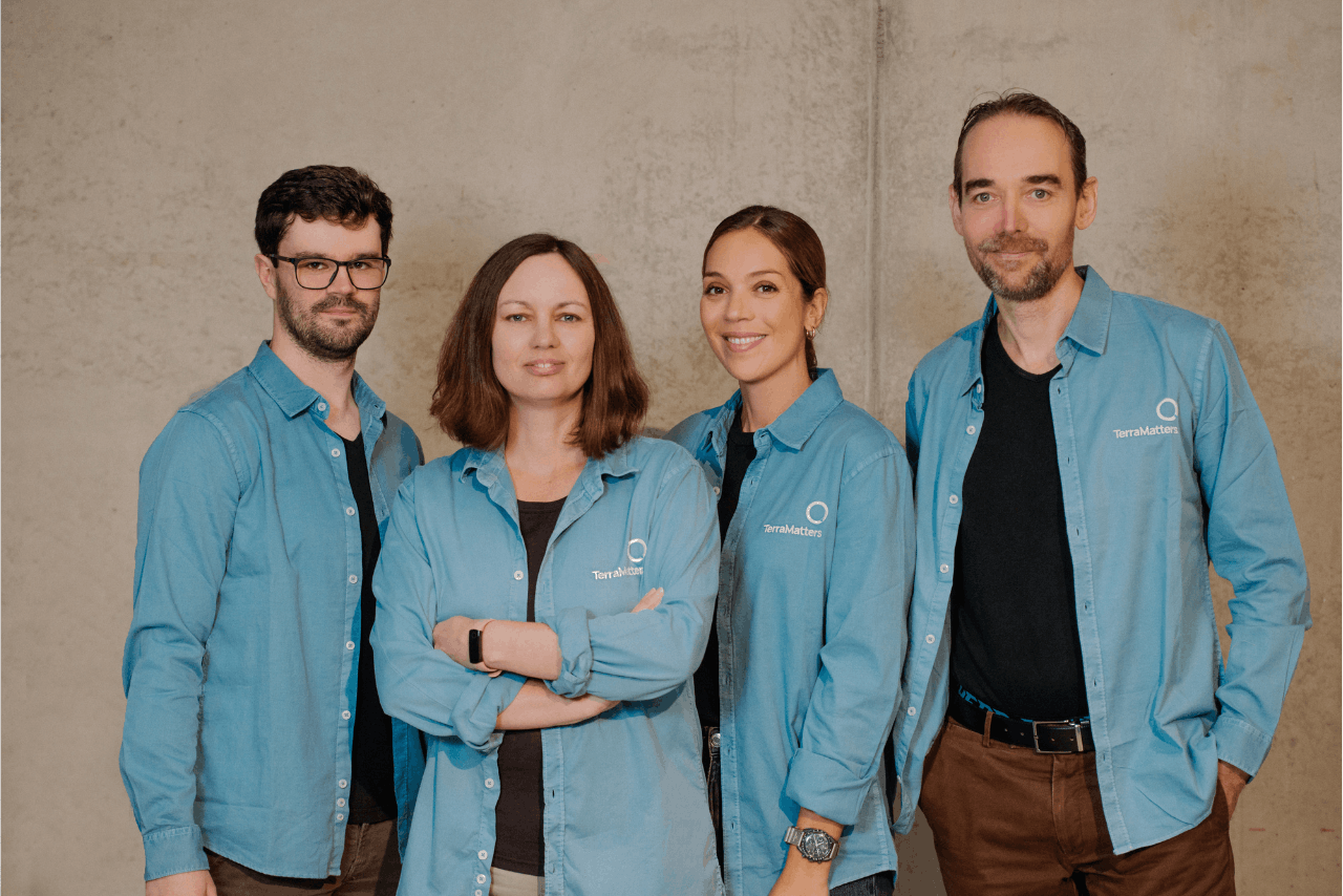 Terra Matters team: Elvin Hervieu, Carole Henry, Marie Vanderstichel, Jérôme Dierickx. Photo: Terra Matters GIE