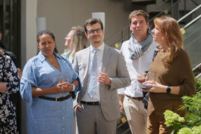 Warda AÏt Mahmoude (Trajectoires de Carrière), Federico Pisanu (Lux Nova Training), Jean-Christophe Poncelet (Alto Architecture) and Sandra Visscher (Unicef). (Photo: Jan Hanrion/Paperjam)