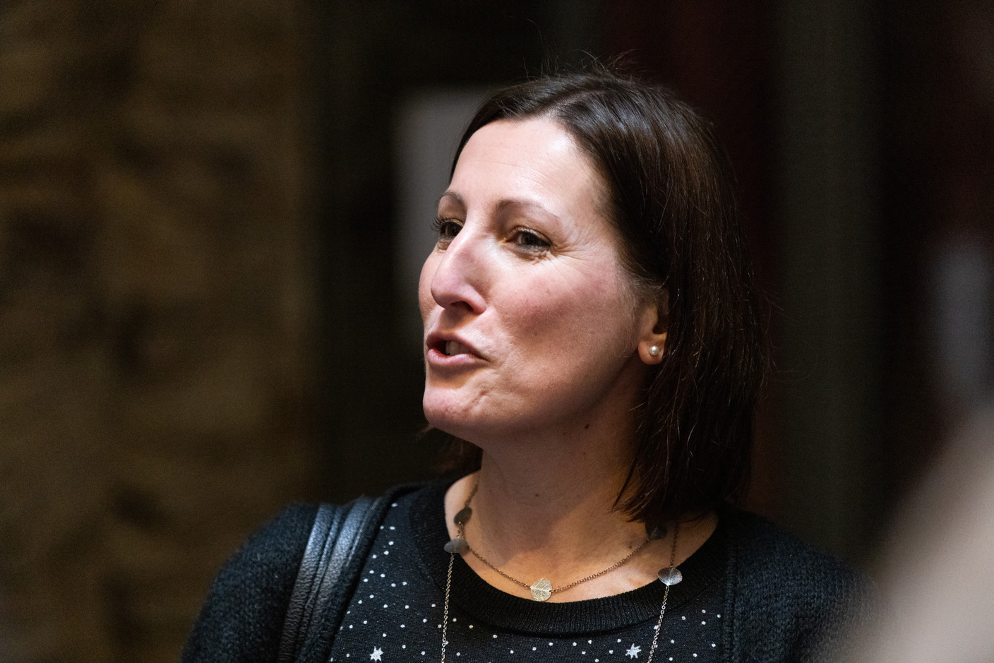 Sophie Coulonval (Fondation Lëtzebuerger Kannerduerf) aat the Thank God It’s Friday - HR Lunch, which was held at the Hôtel Le Place d’Armes, 7 February 2025. Photo: Eva Krins/Maison Moderne