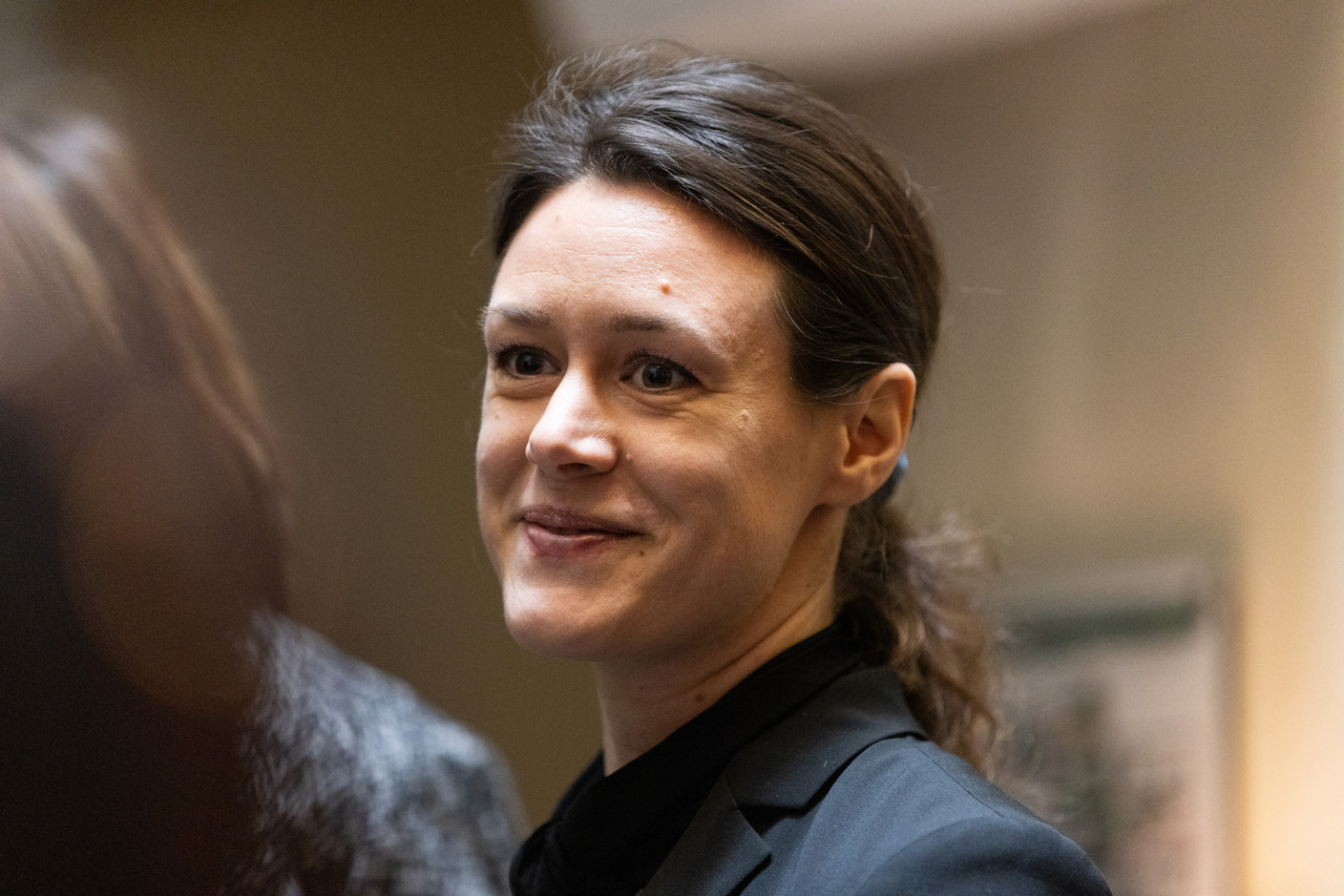 Verena Müller (Deutsche Bank) at the Thank God It’s Friday - HR Lunch, which was held at the Hôtel Le Place d’Armes, 7 February 2025. Photo: Eva Krins/Maison Moderne