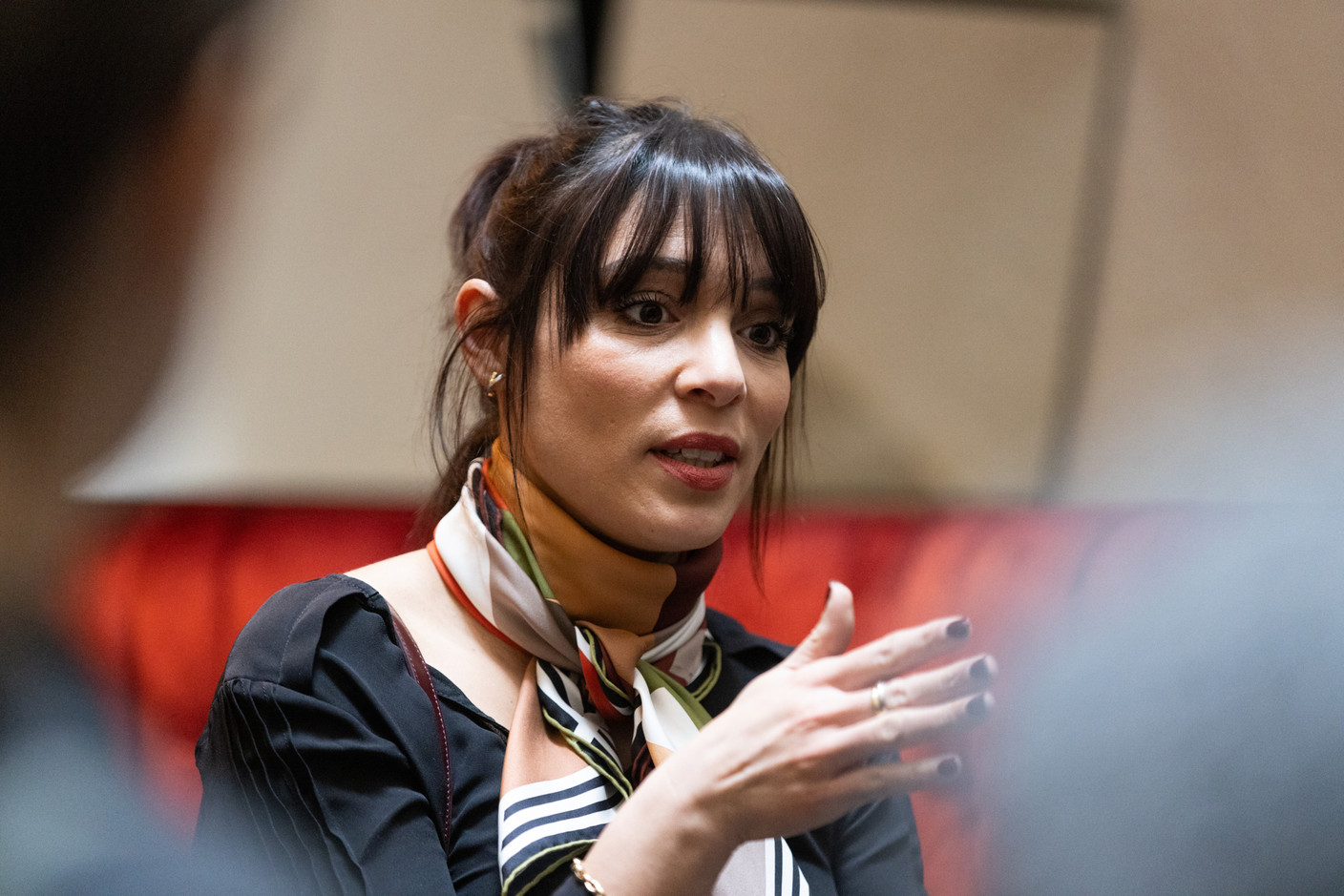Chaffa Zaroui (Fidès Exective Partner) at the Thank God It’s Friday - HR Lunch, which was held at the Hôtel Le Place d’Armes, 7 February 2025. Photo: Eva Krins/Maison Moderne