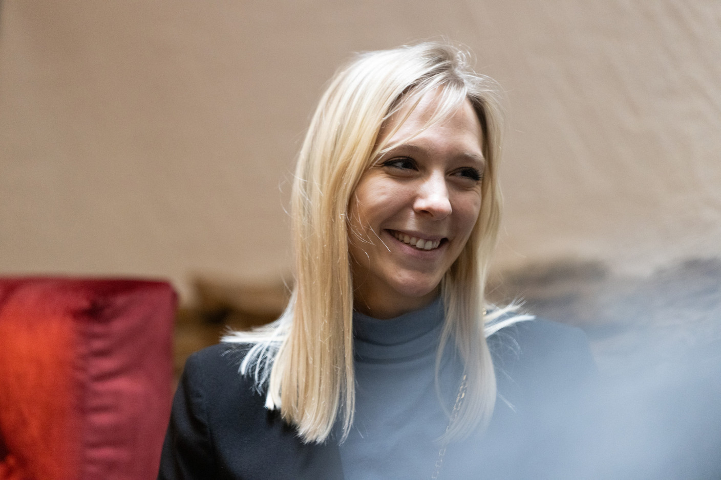 Marine Vandervelden (Fujitsu Technology Solutions) at the Thank God It’s Friday - HR Lunch, which was held at the Hôtel Le Place d’Armes, 7 February 2025. Photo: Eva Krins/Maison Moderne