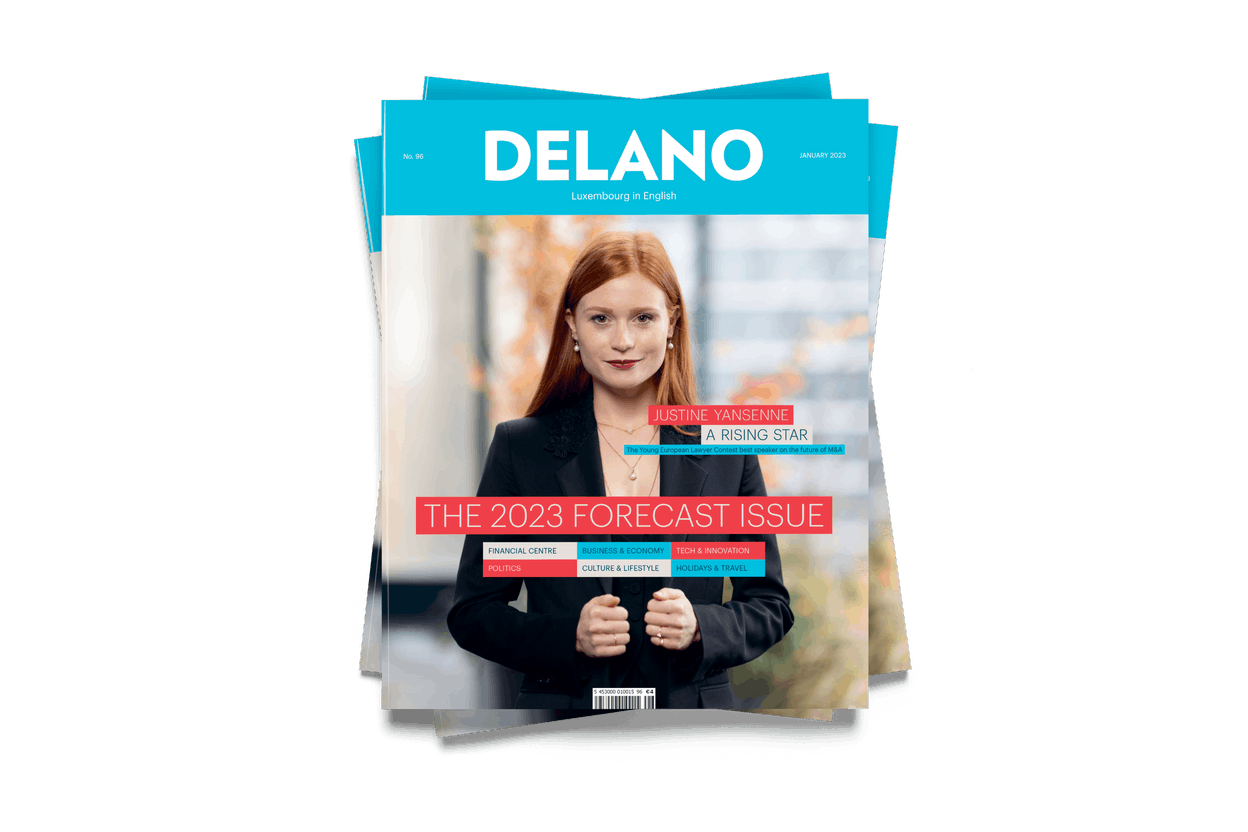 Delano’s 2023 forecast edition, featuring Justine Yansenne of Allen & Overy on the cover, is available on newsstands starting 9 December 2022. Photo: Maison Moderne