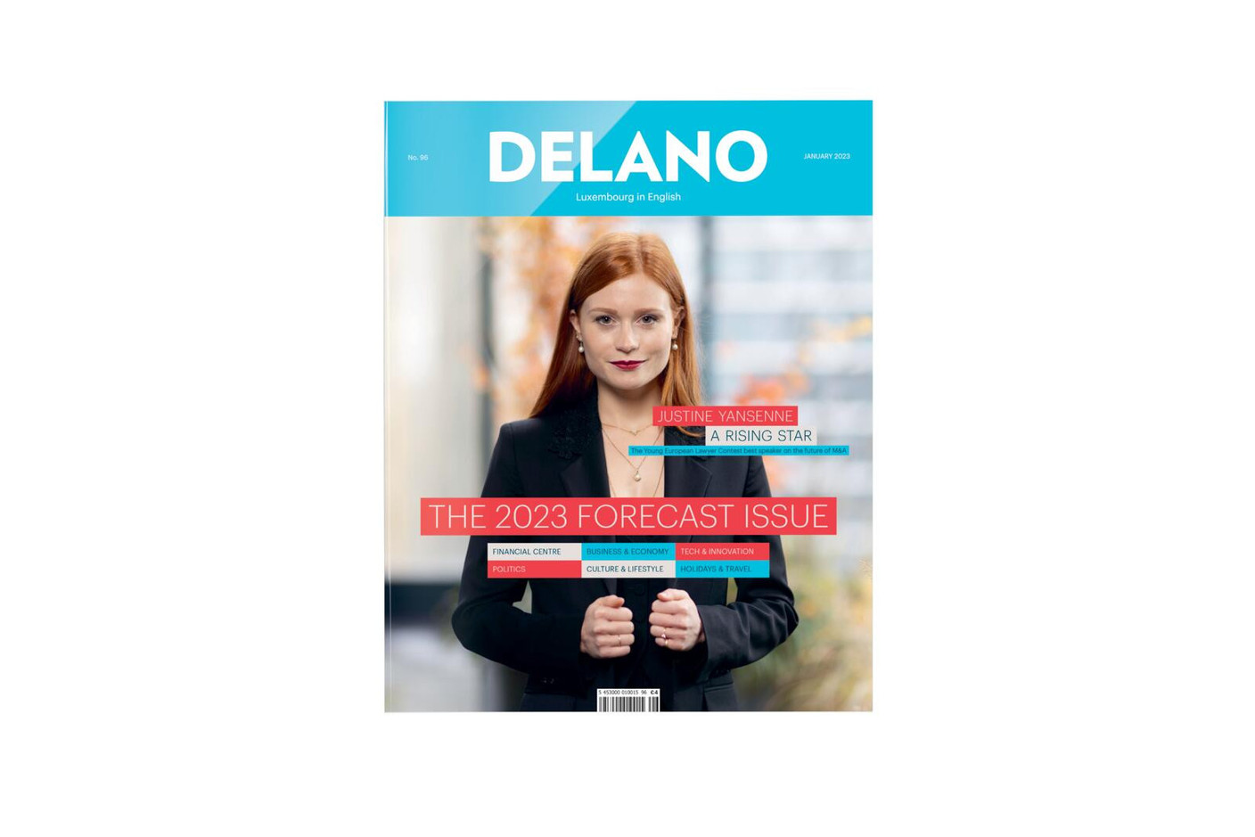 Delano’s 2023 forecast edition, featuring Justine Yansenne of Allen & Overy on the cover, is available on newsstands starting 9 December 2022. Photo: Maison Moderne