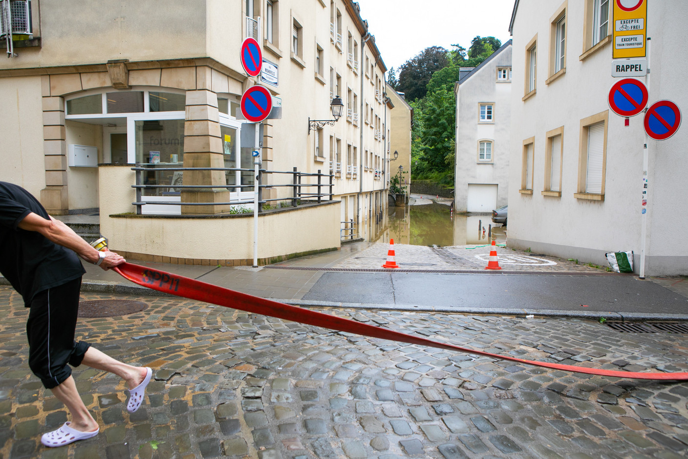 Luxembourg City’s Grund district is seen following flooding, 15 July 2021. Matic Zorman / Maison Moderne