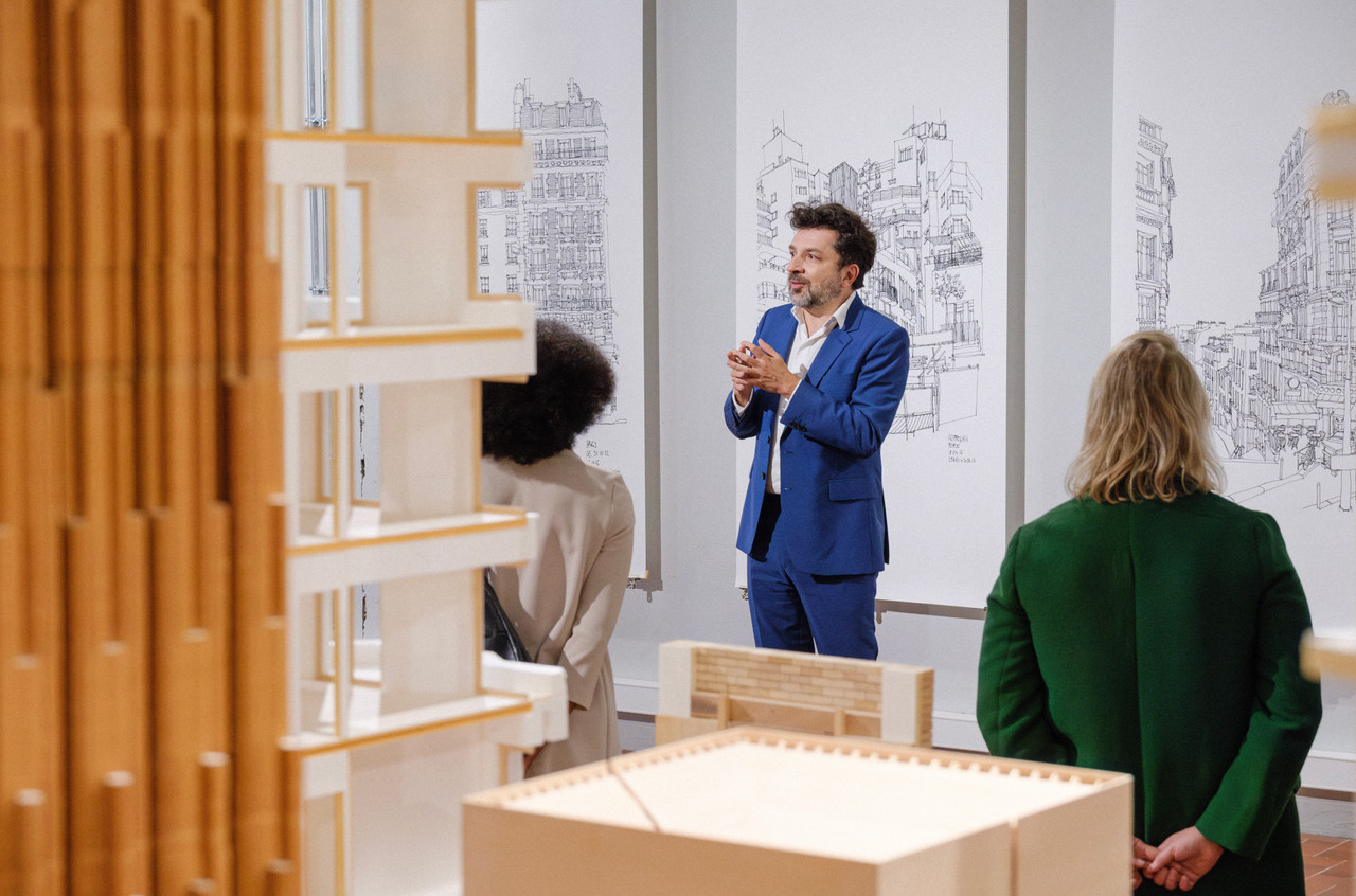 Jean-Christophe Quinton, in his exhibition at the Luxembourg Center for Architecture (Luca). Photo: Pancake! Photographie