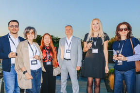 Andrea Bonfanti, Silvia Boschini (Laundry.lu), Elena Bargueva (Banque de Luxembourg), Massimo Del Medico (NDM Architectura), Natalia Scheuer (BDO Tax & Accounting) and Gerta Psachou (Gerta Psachou Interiors). (Photo : Julian Pierrot / Paperjam)