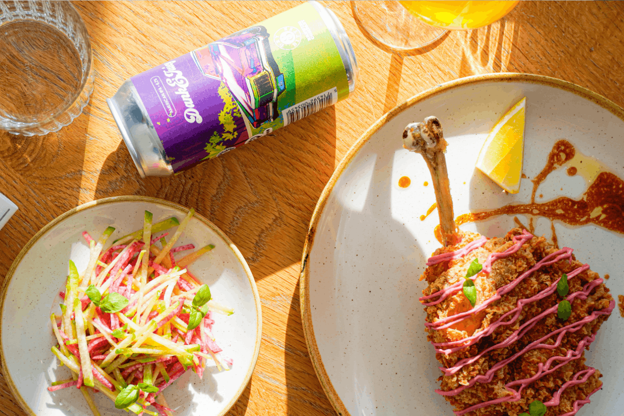 Crispy chicken, raspberry mayonnaise and a medley of radishes. Photo: Marketing Department – Bon Appétit