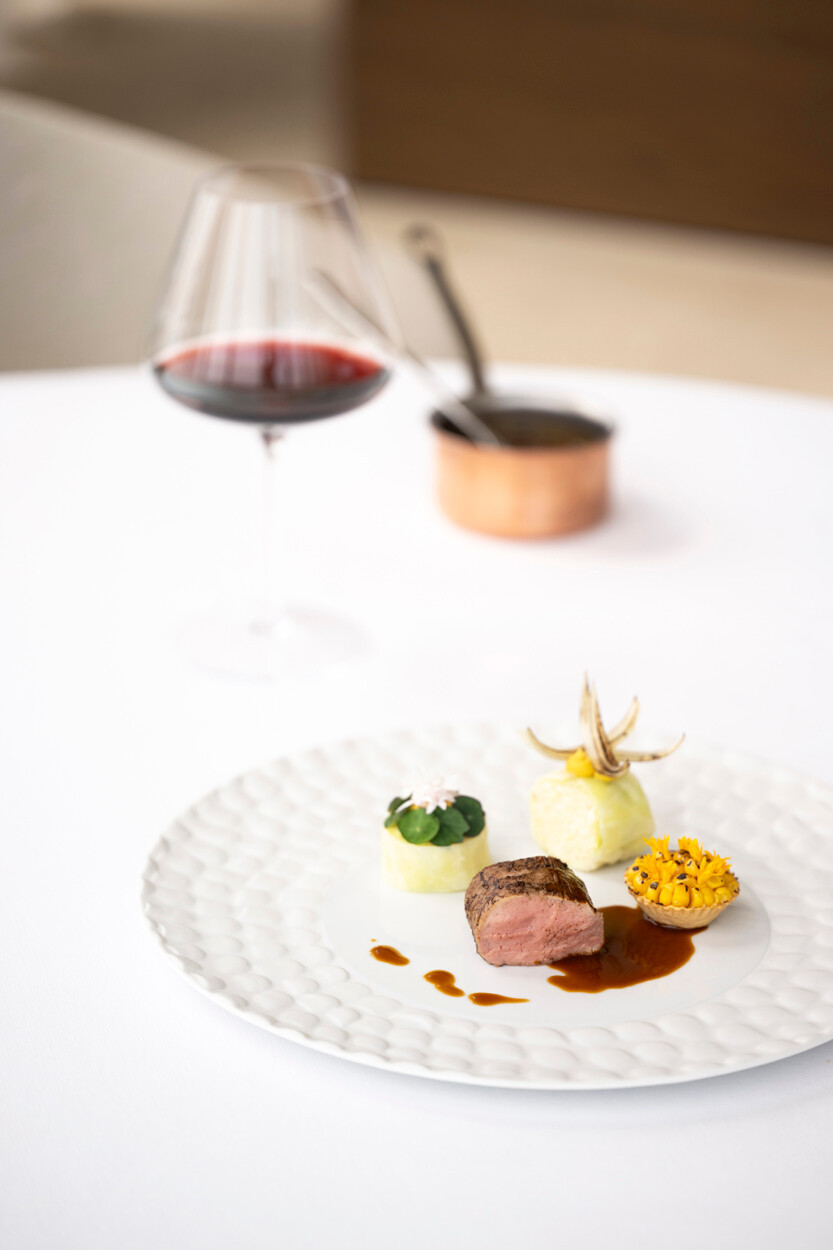 Chef Dimitri Proost creates French cuisine with distinct Japanese influences, in a panoramic setting that is part of the experience. (Photo: Kris Vlegels)