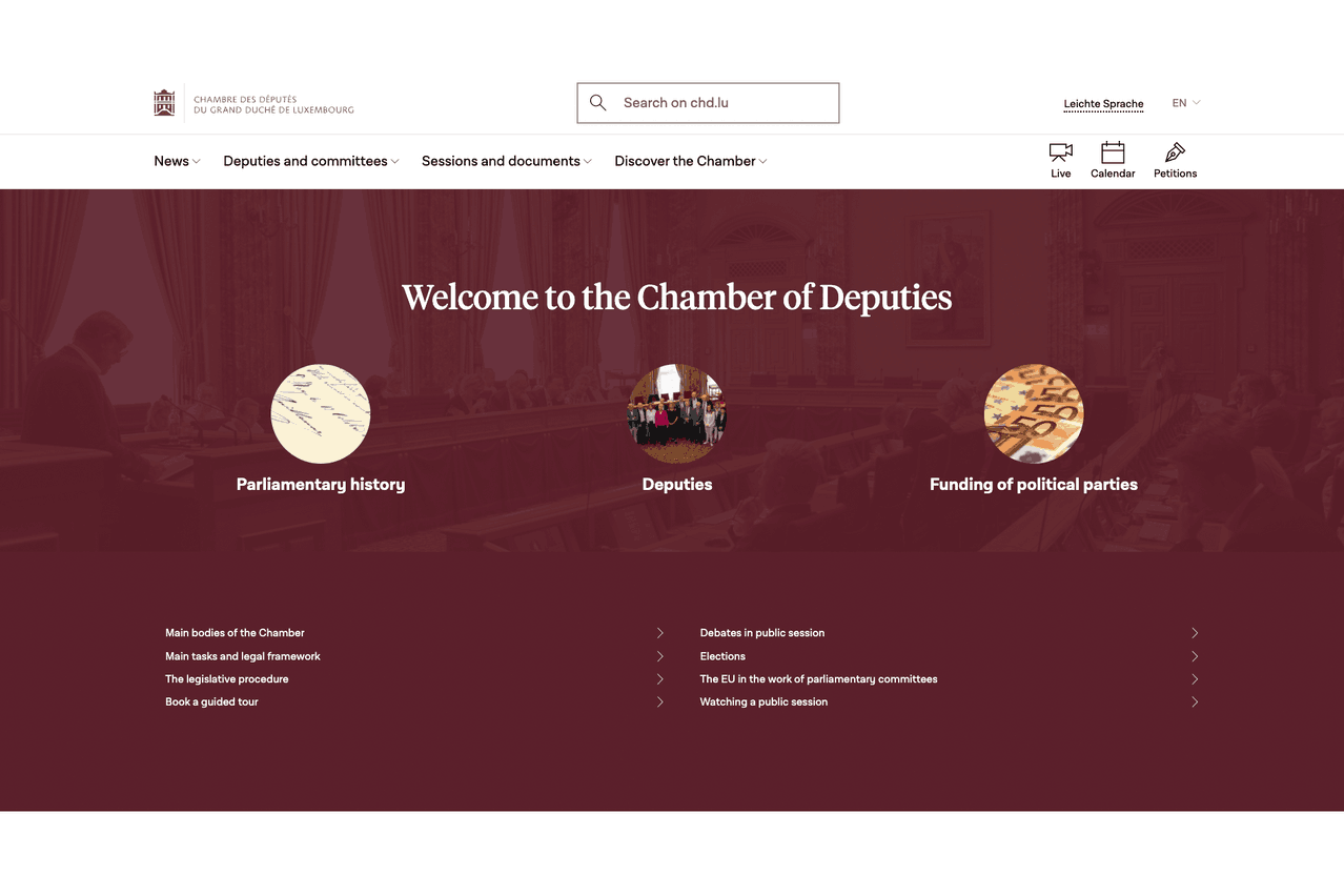 The new website of the Chamber of Deputies is aimed at a wider audience. Photo: Chamber of Deputies