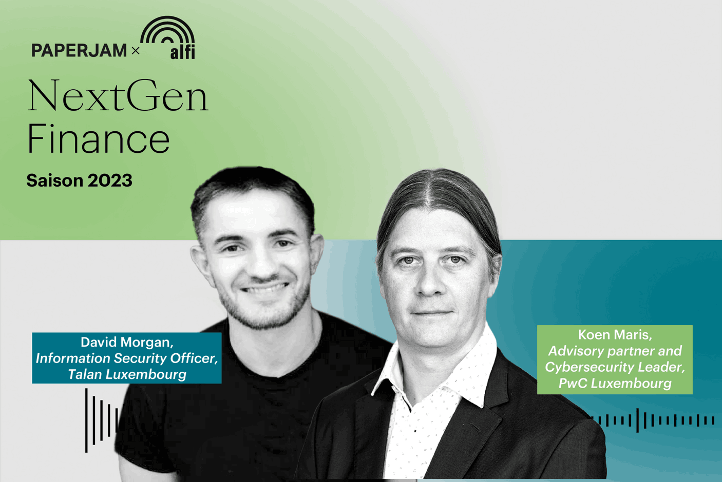 David Morgan, Talan Luxembourg Information Security Officer and Koen Maris, Advisory Partner and Cybersecurity Leader, PwC Luxembourg. Illustration (Paperjam Studio)