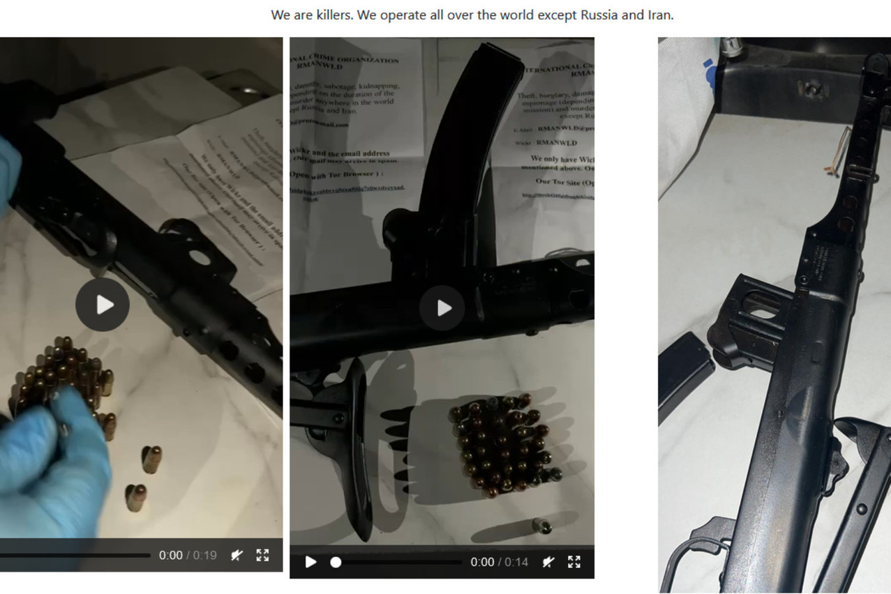 Images of weapons found on the darkweb. Screenshot: Benoît Poletti