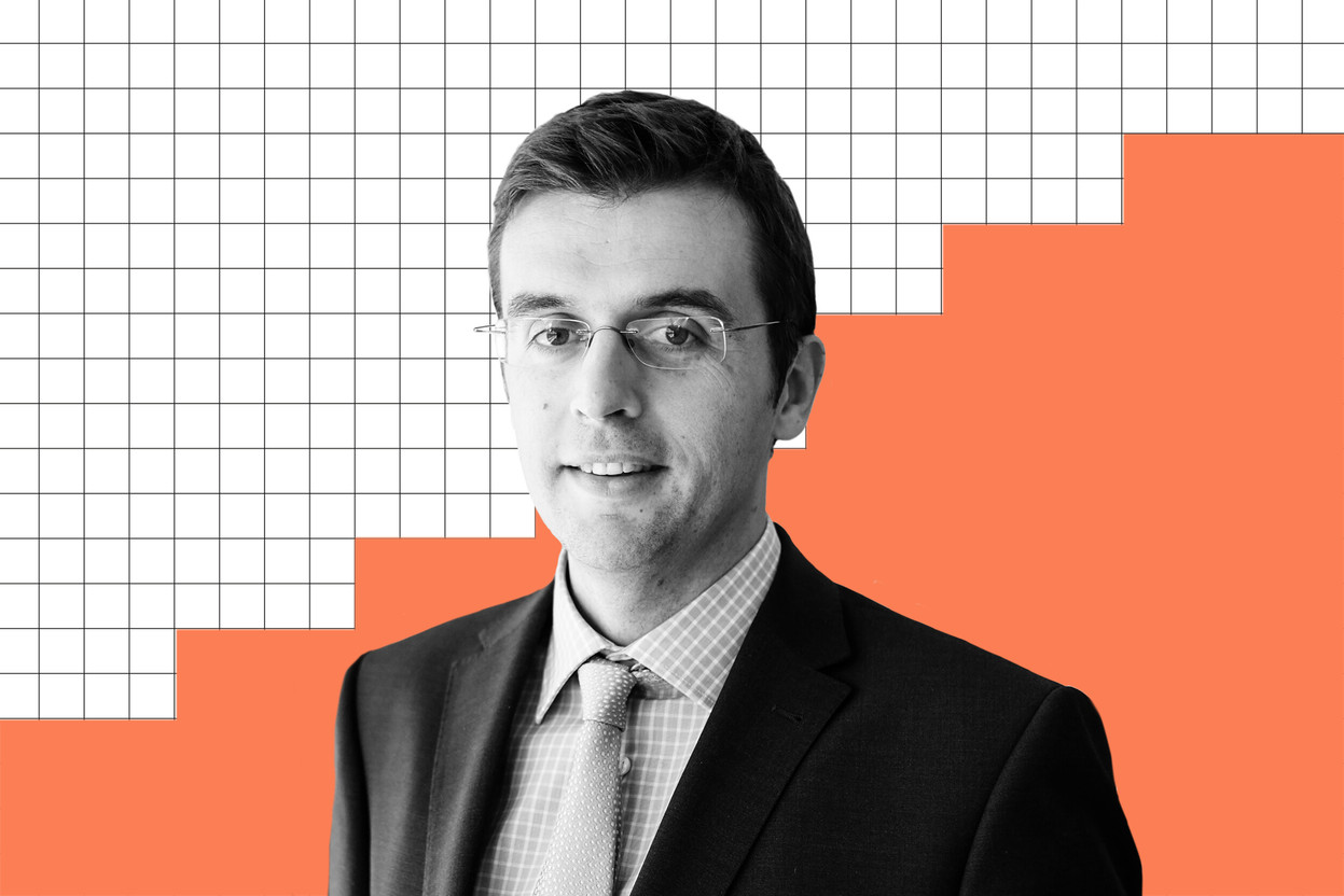 Damien Petit is head of private banking investments at Banque de Luxembourg. (Photo: Jan Hanrion. Montage: Maison Moderne)
