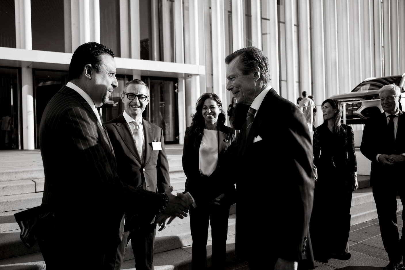 His Royal Highness Grand Duke Henri of Luxembourg – Mr Fatah Boudjelida, ATOZ – Mr Keith O'Donnell, ATOZ – Ms Barbara Balke, EIB    (Photo: Loris Romano)  