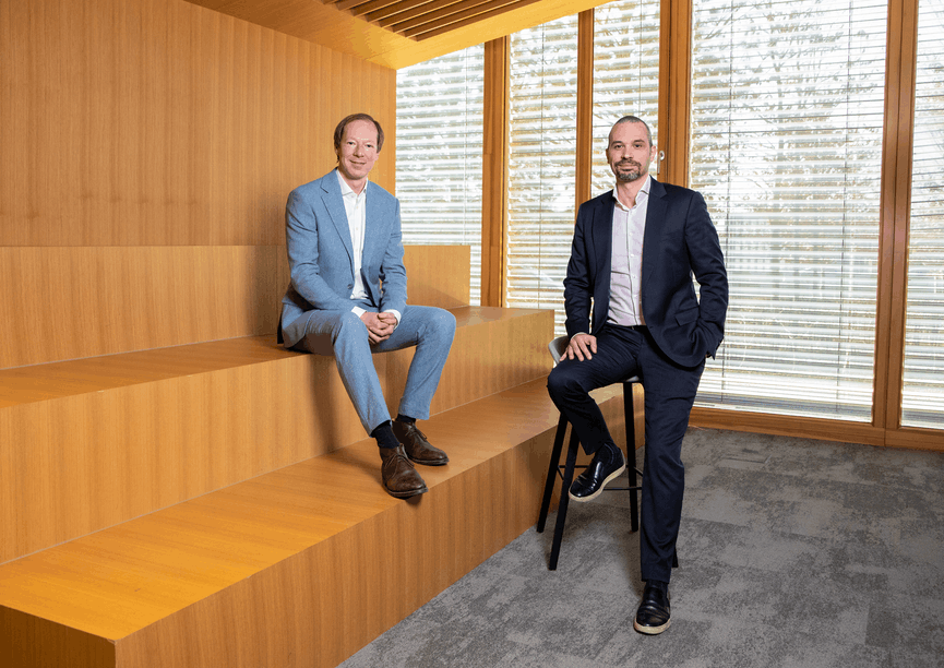 Kai Braun, Alternatives Advisory Leader, Partner at PwC Luxembourg and Mathieu Scodellaro, Principal, Head of Investment Funds Practice at PwC Legal Luxembourg. Eva Krins Maison Moderne 