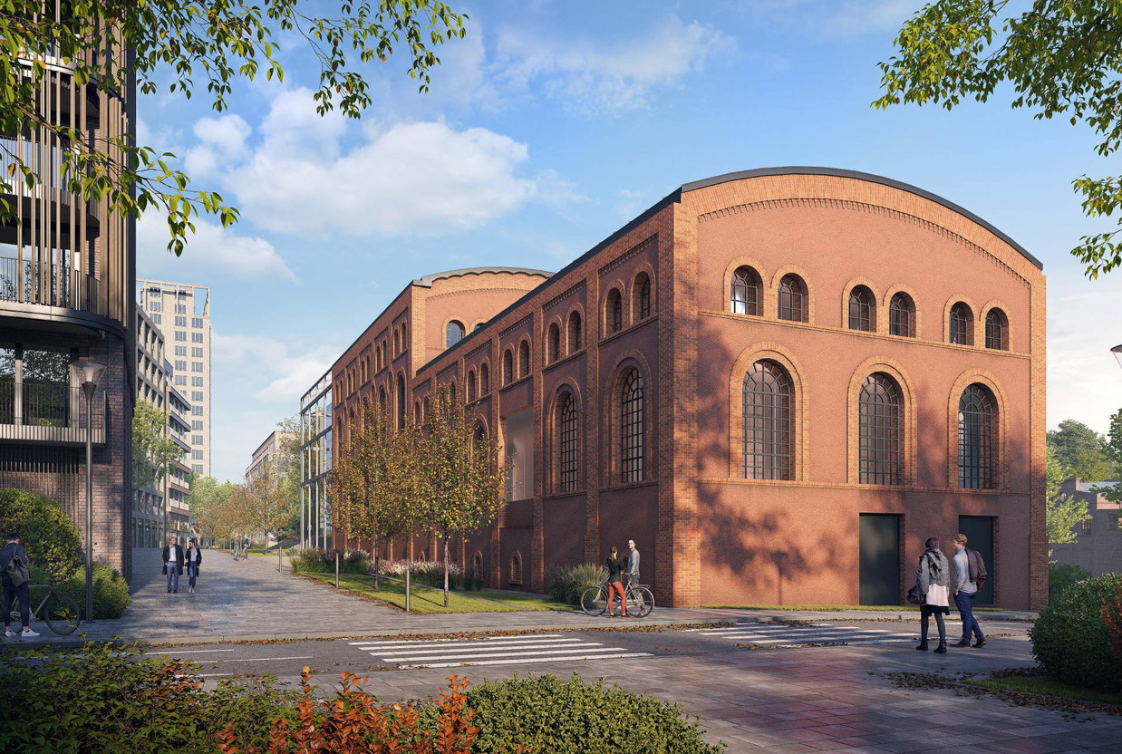 The future Sports Museum will be developed in the Rout Lëns turbine hall.  Illustration: Ministry of sports