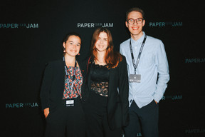 Toni Salomon (Lycée Aline Mayrisch Luxembourg), Lana Despotovic (Jugendparlament) and Julien Lemmer Veloso (European Ylimate Pact Ambassador). Photo: Julian Pierrot/Paperjam